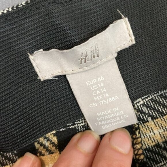 H&M Plaid Trousers pants Size 14 - Picture 12 of 15